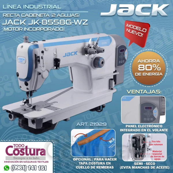 RECTA CADENETA (2 AGUJAS) JACK JK-8558G-WZ (1/4) (MOTOR INCORPORADO)